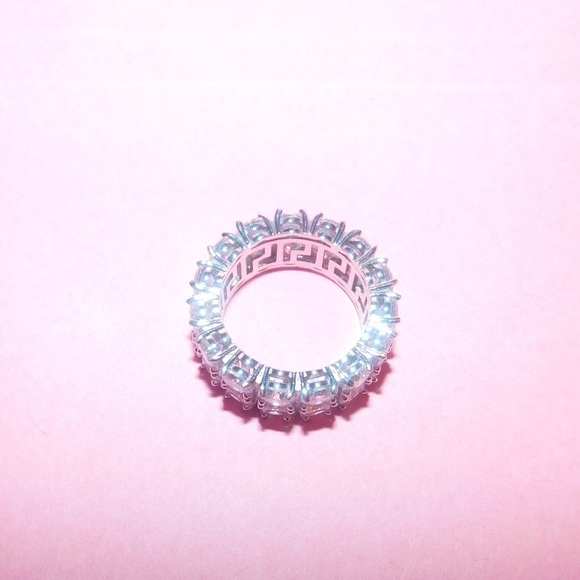 Love Eternity Ring – Double Row 9MM CZ Band, Sterling Silver-Plated (Size 7) - Picture 4 of 5